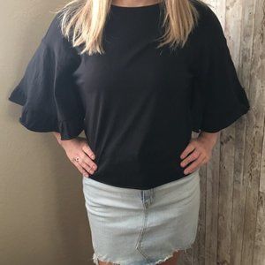 Zara Short Bell-Sleeve Top